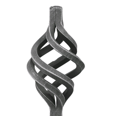 Handmade Steel Ornamental Railing Parts Wrought Iron Twist Baskets Custom Dimension
