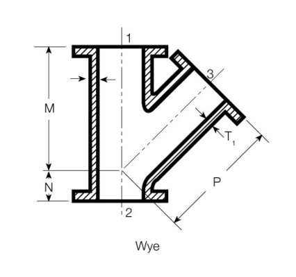 45 Degree Ductile Iron Pipe Flanged Fittings Y Type Lateral Tee Pipe Fitting