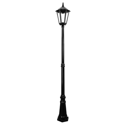 Vintage Street Light Pole Cast Iron Exterior Large Single Head Tall Post Light
