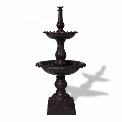 Ornamental Iron Parts 2 Tier Garden Cast Iron Fountain Outdoor Garden Decoration
