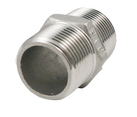 Stainless Steel Screwed Pipe Fittings 150lb Male Hex Nipple Threaded Connection