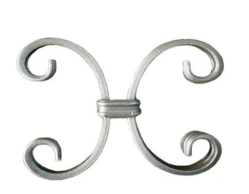 Hammer Forged Decorative Ornamental Iron Parts C/S Type Scroll For Fence