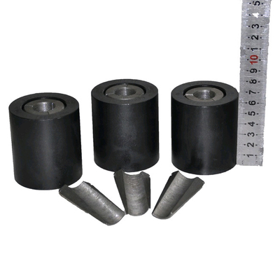 Black Steel Post Tension Anchor With Wedges Concrete Stressing Products