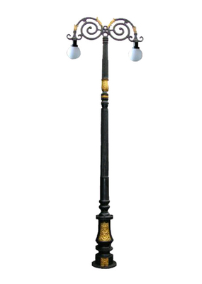Garden Cast Iron Outdoor Lights Customized Color With ISO9001 Certificate