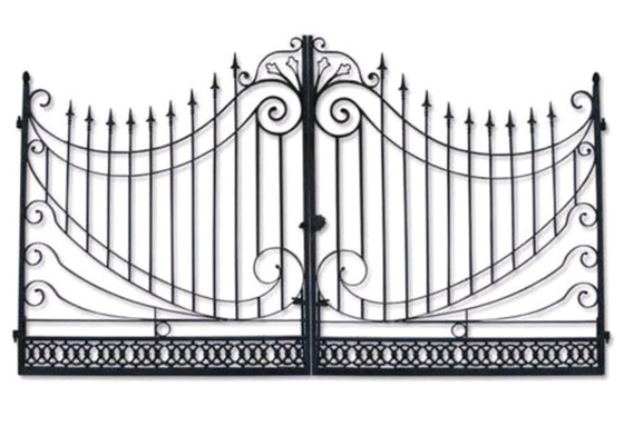 Modern Stylish House Wrought Iron Main Gate Designs Customized Size