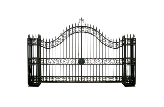 Modern Stylish House Wrought Iron Main Gate Designs Customized Size