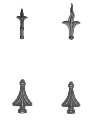 Ornament Wrought Iron Fence Parts Spearhead / Cast Iron Accessories Eco Friendly
