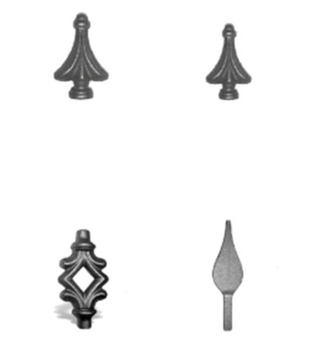 Ornament Wrought Iron Fence Parts Spearhead / Cast Iron Accessories Eco Friendly