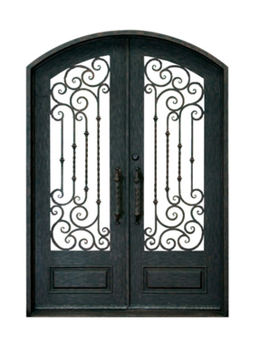 Double Swing Ornamental Iron Parts Exterior Iron Front Doors European Style
