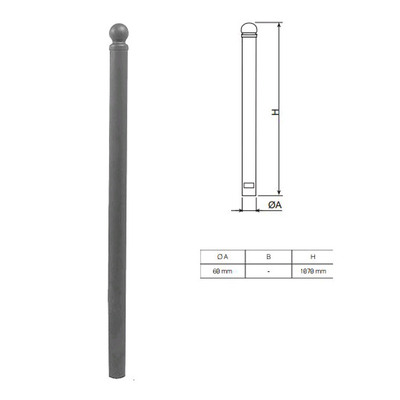 Removable Decorative Street Cast Iron Bollards Powder Coating Surface