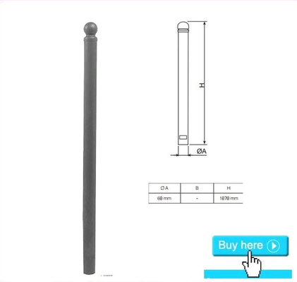 Removable Decorative Street Cast Iron Bollards Powder Coating Surface