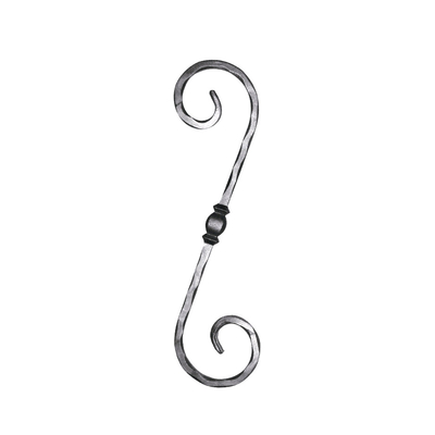 Solid Steel Bar Material Ornamental Iron Parts C / S Scroll Decor For Fence