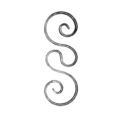 Solid Steel Bar Material Ornamental Iron Parts C / S Scroll Decor For Fence