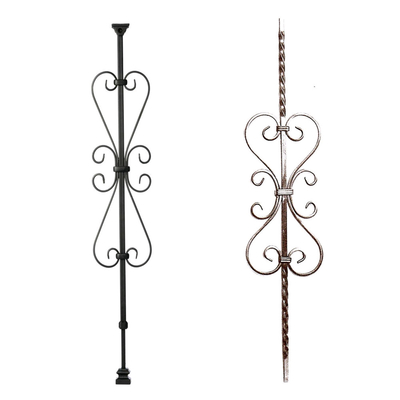 Outdoor Forged Ornamental Iron Parts Wrought Iron Balcony Balusters ISO9001