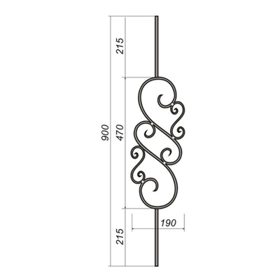 Outdoor Forged Ornamental Iron Parts Wrought Iron Balcony Balusters ISO9001