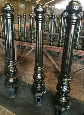 Custom Sand Casting Ductile Iron Bollards Safety Road Bollard Black Color