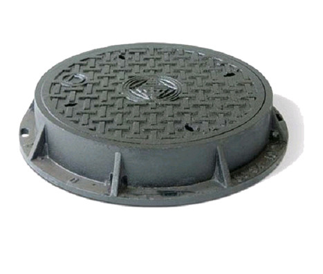 Black Bitumen Coated Cast Iron Manhole Cover Metal Double Seal Customized Logo