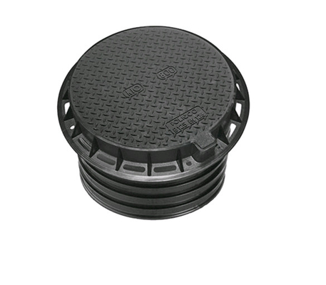 Black Bitumen Coated Cast Iron Manhole Cover Metal Double Seal Customized Logo