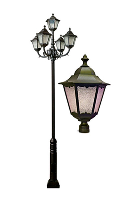 European Style Aluminum Light Pole Lamp Post Metal Landscape Decoration 3m - 10m Height