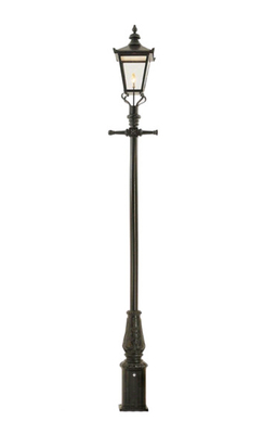 Square Garden Decoration Old Fashioned Lamp Post Dual Arm Painting Surface