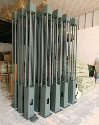 Outdoor Cast Aluminum Decorative Light Poles Customized Color For Square
